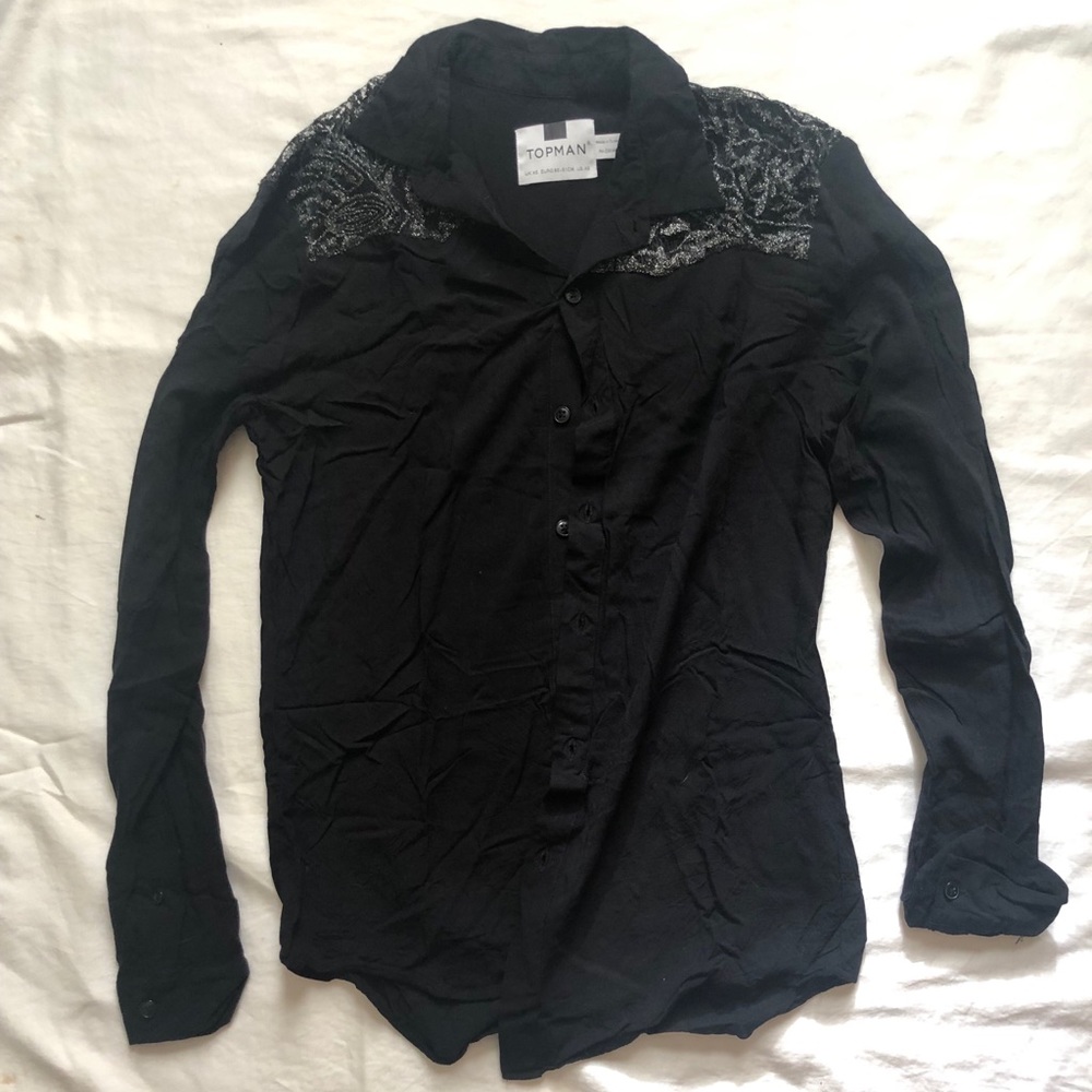 Black button down shirt